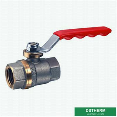 China Customized Forged Brass Ball Valve Steel Handle Double Female Threaded Two Colors Ball Valve for sale