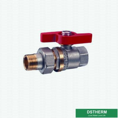 China Forged Brass Ball Valve Butterfly Handle Male Union Threaded Two Colors Ball Valve for sale