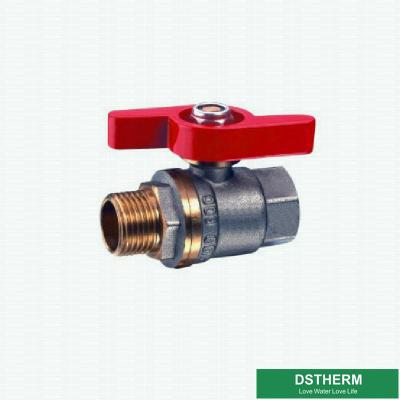 China Customized Mini Forged Brass Ball Valve Butterfly Handle Male Female Threaded  Brass Ball Valve for sale