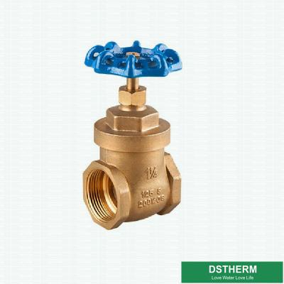 China 200 WOG 11/4 Inch Blue Cast Iron Handle Customized BSPT Heavier Style Brass Gate Valve for sale