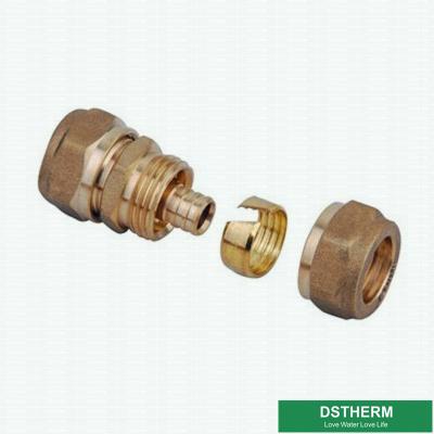 China Equal Threaded Coupling Pex Brass Fittings Brass Color Customized Logo Screw Fittings Middle Weight for sale