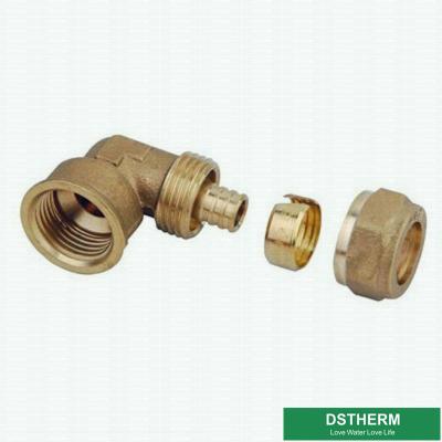China Female Threaded Elbow Pex Brass Fittings Brass Color Customized Logo Screw Fittings Middle Weight for sale