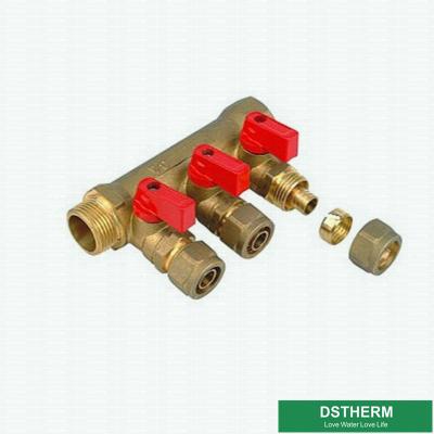 China Two Ways To Six Ways Brass Water Separators Manifolds For Pex Pipe Customized Logo For Hot Water Supplying for sale
