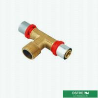 China Customized Male Threaded Tee Compression Double Straight Brass Press Union Fittings For Pex Aluminum Pex Pipe for sale