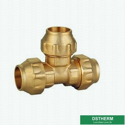 China Tee Screw PE Pipe Brass Compression Fittings Equal Threaded for sale