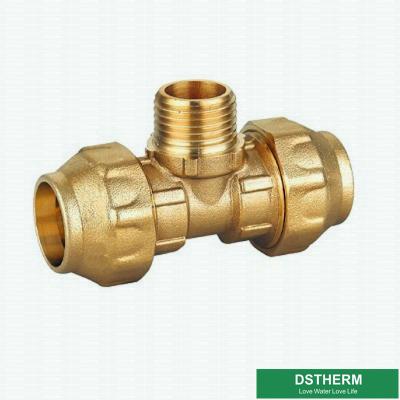 China SS Sleeve Tee Screw Brass PE Compression Fittings CW617N for sale