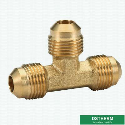 China Flare Fitting Male Threaded Tee Brass Invert Flare Fitting For Heating And Refrigeration for sale