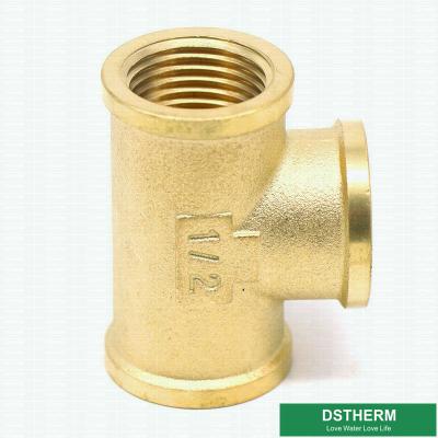 China Pex Compression Brass Flared Fittings Female Threaded Tee Screw for sale