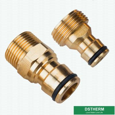 China Brass Hose Tap Connector Male Threaded Garden Water Pipe Quick Adapter One Way Fitting Nipple Joint for sale