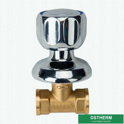 China Customized Logo Chrome Plated Concealed Water Pipe Bronze Brass Stop Cock Valve for sale