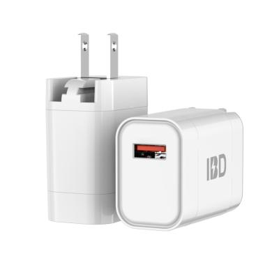 China Fast Charge Single USB 18W Wall Charger QC Foldable Plug For Phone for sale