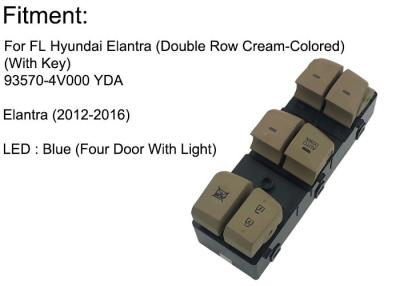 China Auto Power window switch Front Left Dou'ble row cream-colored for Hyundai Elantra four door with light OE 93570-4V000YDA for sale