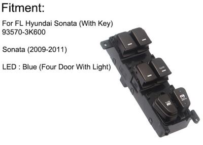 China Auto Power window switch Front Left with key for Hyundai sonata four door with blue light 2009-2011 OE 93570-3K600 for sale