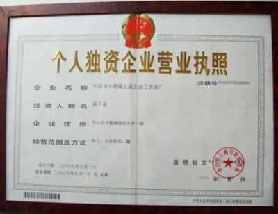 China goverment business license - pins centre company ltd
