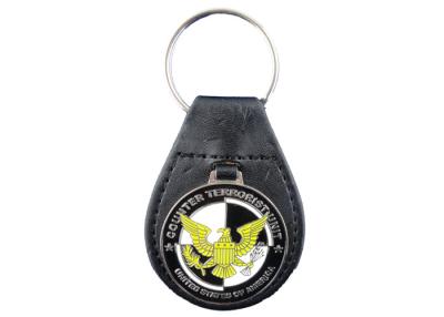 Китай Выдвиженческая кожа Keychain орла подарка, персонализированное кожаное Keychains с плакировкой никеля продается