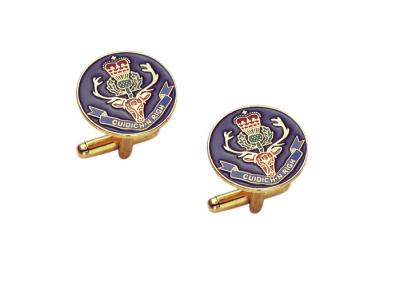 China Custom Made Cuidich Right Cufflink, Metal Cufflinks With Brass Stamping With Soft Enamel, Gold Plating for sale