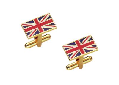 China High Quality Uk Cufflink, Copper Enamel Cufflinks By Brass Stamped, Gold Plating for sale