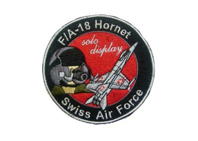 China Leather, Felt, Jean Swiss Air Force Embroidery Patch With Iron Glue On Back Side for sale