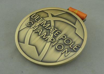 China Die Casting Pole Dance Zinc Alloy Medal Award Medallions Antique Gold 100 Mm for sale