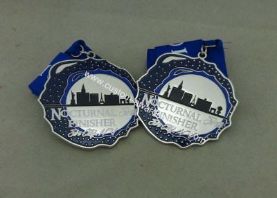 China Customized Silver Hard Enamel Medal With Zinc Alloy , Die Struck Medal For Running Sport for sale