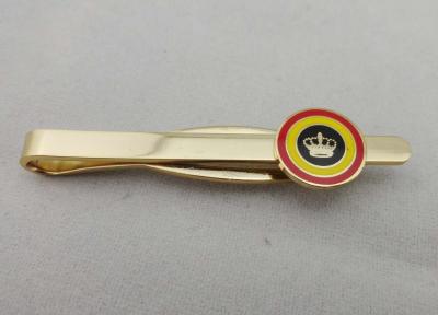 China Mini Stamped Personalized Tie Bar With Synthetic Enamel , 13 mm Gold Plating for sale