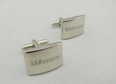 China ESTPAC Square Zinc Alloy Cufflink , 21 mm Laser Engraved Logo For Company for sale