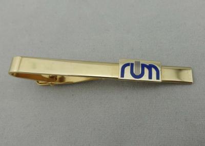 China 15 mm Gold Plating Personalized Tie Bar , 1 Inch Custom Copper For Mens for sale