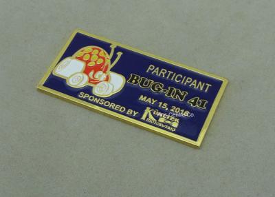 China Jewelry Clutch Custom Metal Pin Badges , Flat Gold Souvenir Car Metal Badges for sale