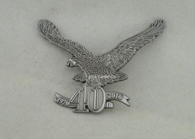 China Customized Zinc Alloy 3D Military Emblem , Antique silver Police Pin Badge for sale