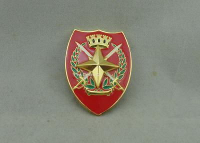 China Printing Military Metal Souvenir Badges With Adhesive Sticker , Brass Car Emblem for sale