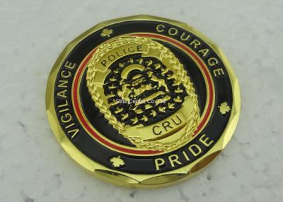 China Soft Enamel Brass Personalized Coins Die Struck Gold CRU OEM for sale