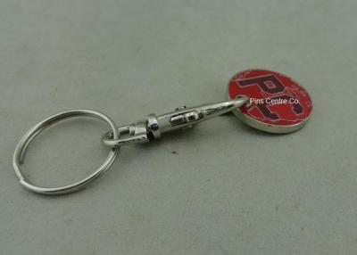 China Supermarket Trolley Tokens Key Chain Brass Stamped Customized for sale