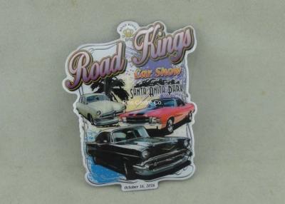 China Metal Car Emblem Souvenir Badges By Brass Stamped , Soft Magnet Fridge Badges for sale