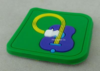 China Soft PVC Awards 2D PVC Coaster Fridge Magnet , Green Plastic 3D Keychain for sale