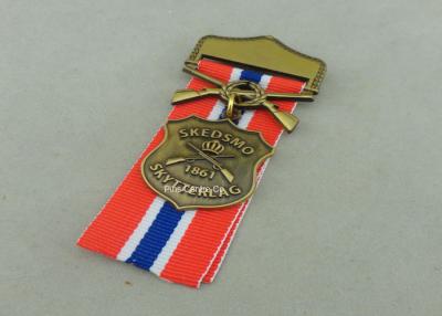 China Zinc Alloy Military Awards Medals , 3D Die Casting Short Ribbon Medallions for sale