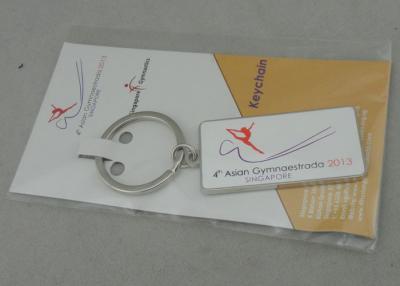 China Hard Enamel Promotional Keychain With Nickel Plating For Gymnaestrada for sale