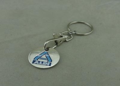 China Promotional Trolley Coin Keychain , Die Struck Customized Enamel Token for sale