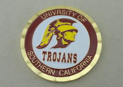 China University Of Southern California Brass Stamped Personalized Coins With Diamond Cut Edge for sale