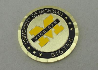China University of Michigan 2.0 Inch Personalized Coins With Brass Material And PVC Pouch Bag for sale