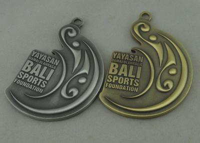 China Double sides 3D Bali Sports Die Cast Medals , Antique Brass And Antique Silver Plating for sale