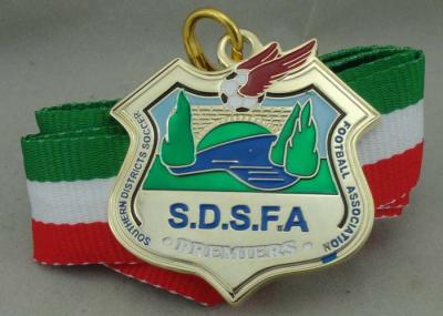 Китай подгонянный сплав цинка эмали 2,0 медалей футбола дюйма S.D.S.F.A мягкий продается