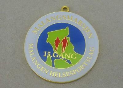 China Half Marathon Enamel Medal Brass , Die Stamped Fresh Soft Enamel Badge Medal for sale