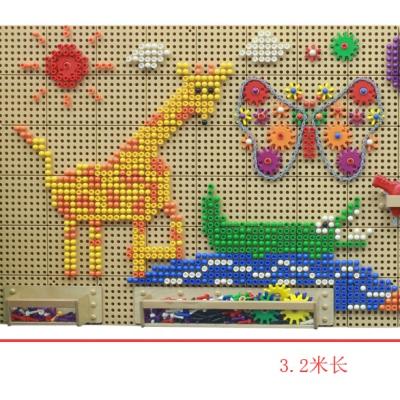China Daycare center and kindergarten play school educational interactive toys wall game building blocks Stem Wall for children for sale