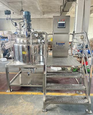 China 300L Vacuum Emulsifier Mixer Customized Mixing And Heating Tank With Flowmeter for sale