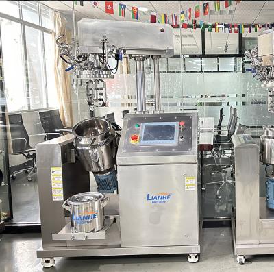 China 20 Liter PLC Control Hydraulic Lifting Vacuum Homogenizer Cream Mixer Machine for sale
