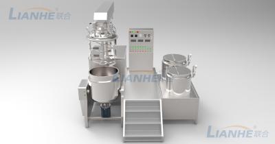 China 300L Cosmetic Production Line Hydraulic Lifting Vacuum Emulsifying Mixer Cream Ointment Mixer for sale