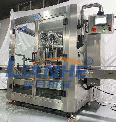 China PLC 12 Nozzles Automatic Filling Machine Liquid Soap Shower Gel Lotion Capping Labeling Line for sale
