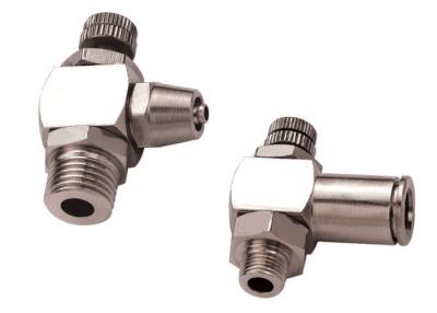 China Adjustable Speed Push Lock Fittings Pneumatic JTS Nickle Plated In Brass for sale