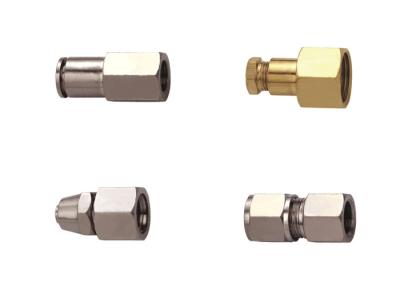 China Pressure Gauge Pneumatic Connectors Fittings Straight - Through In Brass Nickle Plated for sale