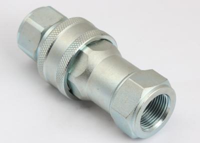 China ISO A Hydraulic Quick Connect Couplings , Chrome Three Flat Face Hydraulic Coupler for sale